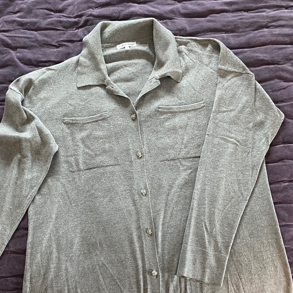 Calvin Klein Heather Gray Knit Top